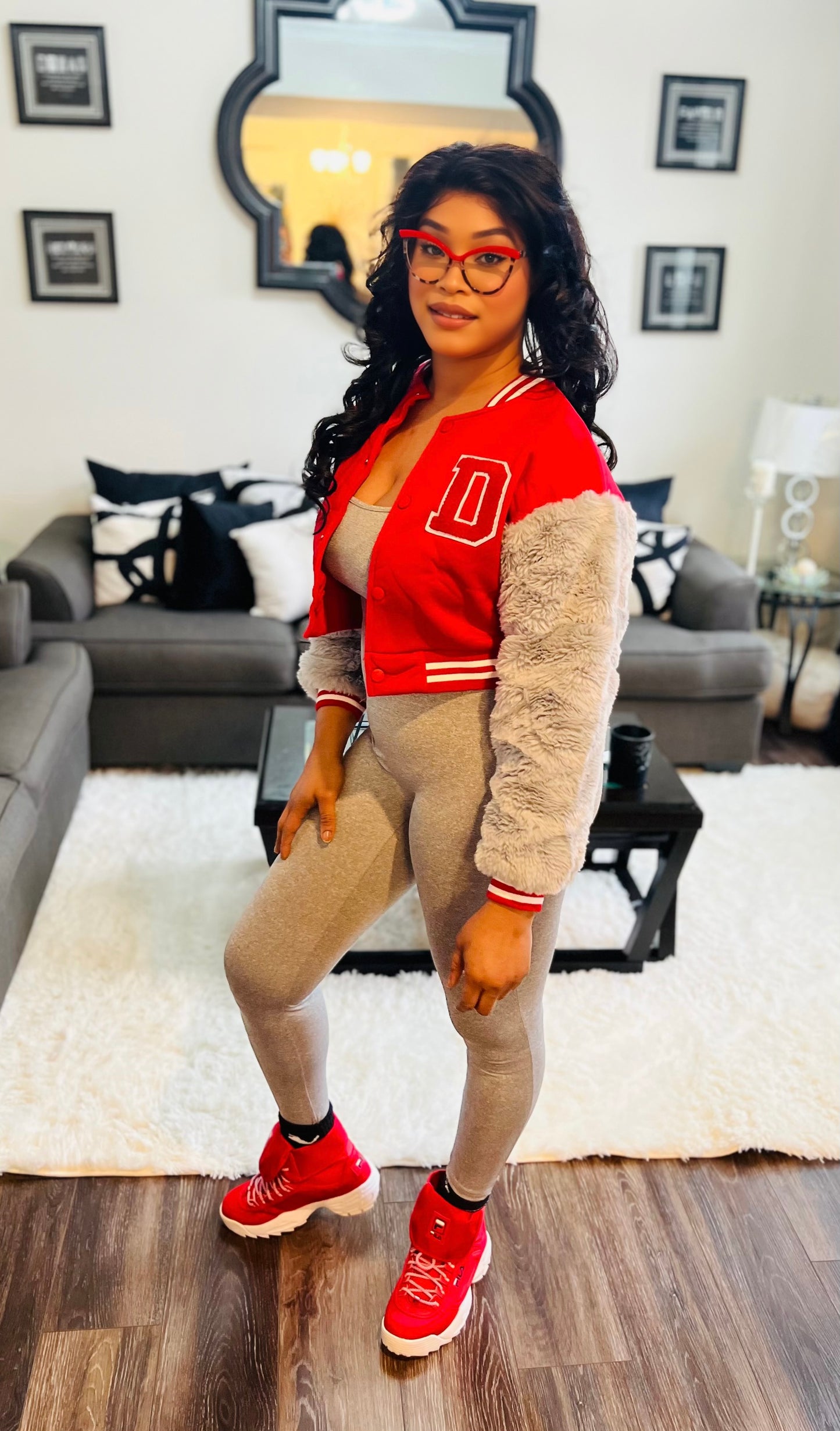 Miss Conceited Jumpsuit Faux Fur Set