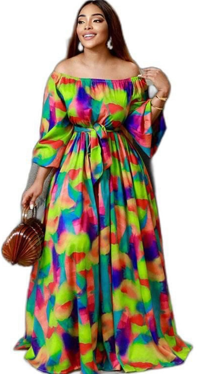 Spring Fling Bold Print Maxi Dress