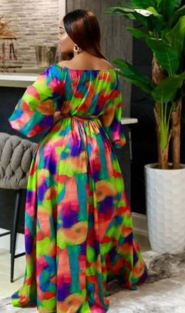 Spring Fling Bold Print Maxi Dress
