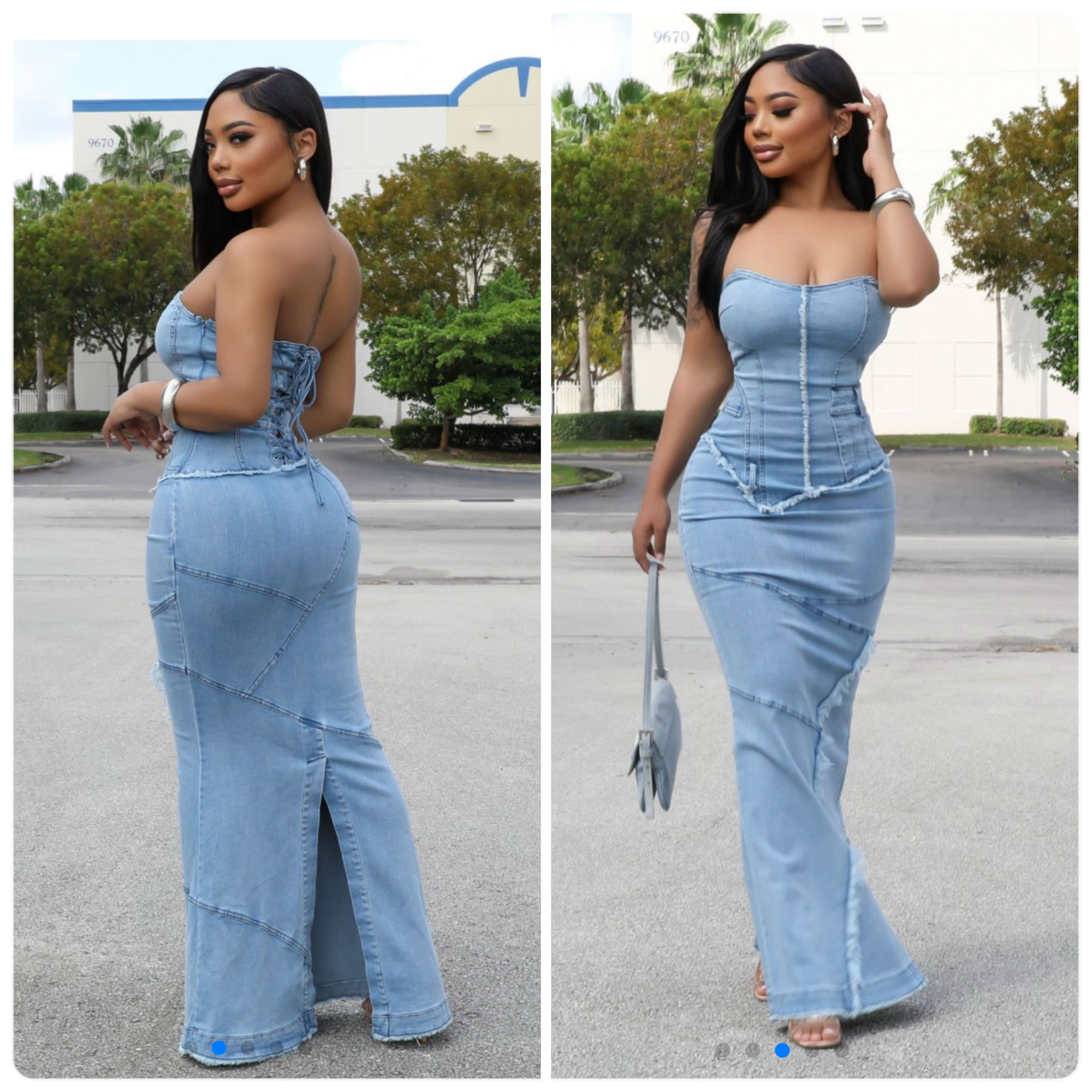 forever unique denim dress Zip-Up Denim Tube Mini Dress DARK Denim / XS
