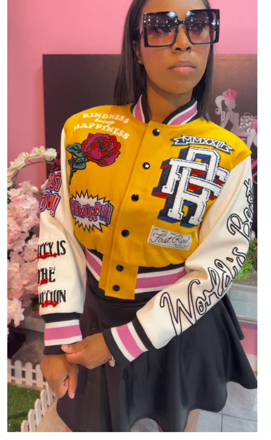 Flower Power  Varsity Jacket