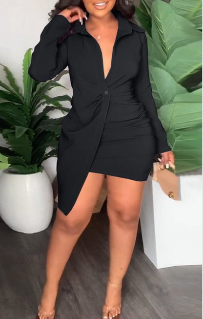 Black Barbie Uneven Mini Dress