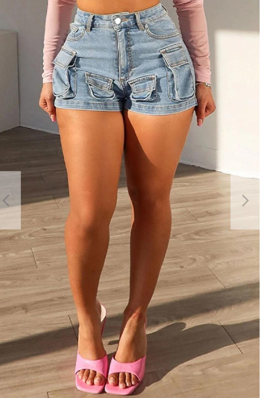 Cargo Denim Shorts.